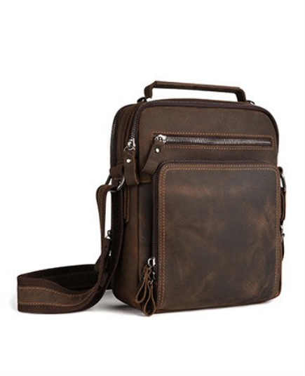 Leather Backpack Vintage - حقيبة كتف رجالية من الجلد الطبيعي