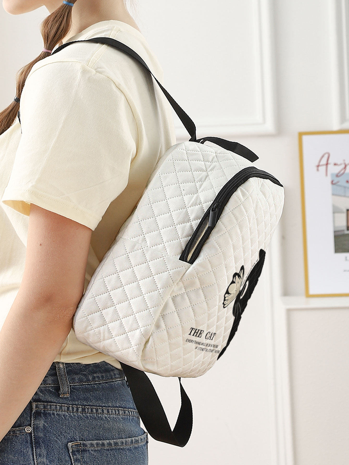 حقيبة ظهر مبطنة مدمجة بطبعة فر - مراجعة Mini Backpack Purse وسعره