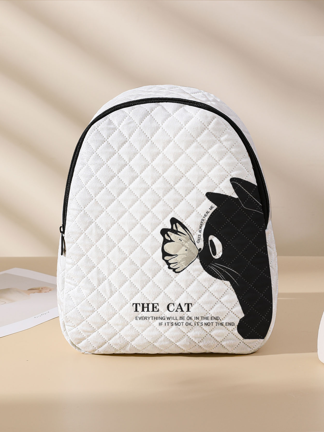 حقيبة ظهر مبطنة مدمجة بطبعة فر - مراجعة Mini Backpack Purse وسعره